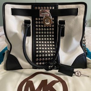 Rare Michael Kors Hamilton black & white studded